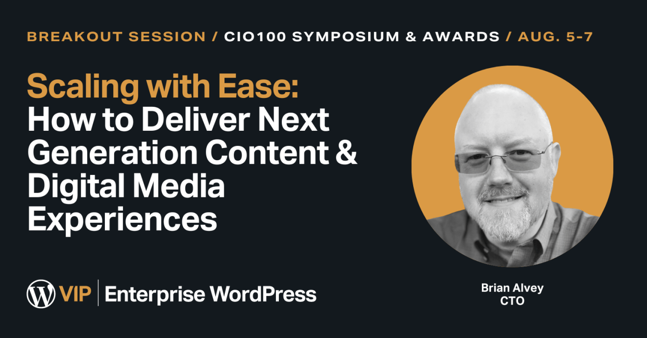 Scaling with Ease session promo featuring Brian Alvey for digital solution content leadership event.