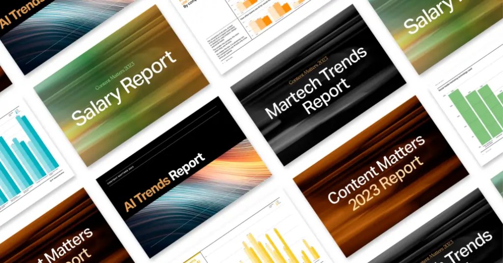 Multiple slides representing each report shown in diagonal manner