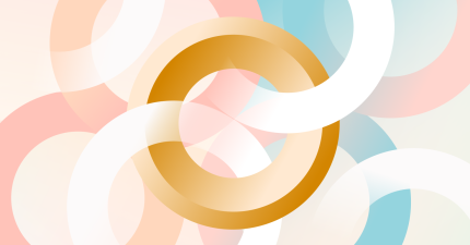 Abstract visualization of interconnected rings symbolizing digital solution analytics or integration.