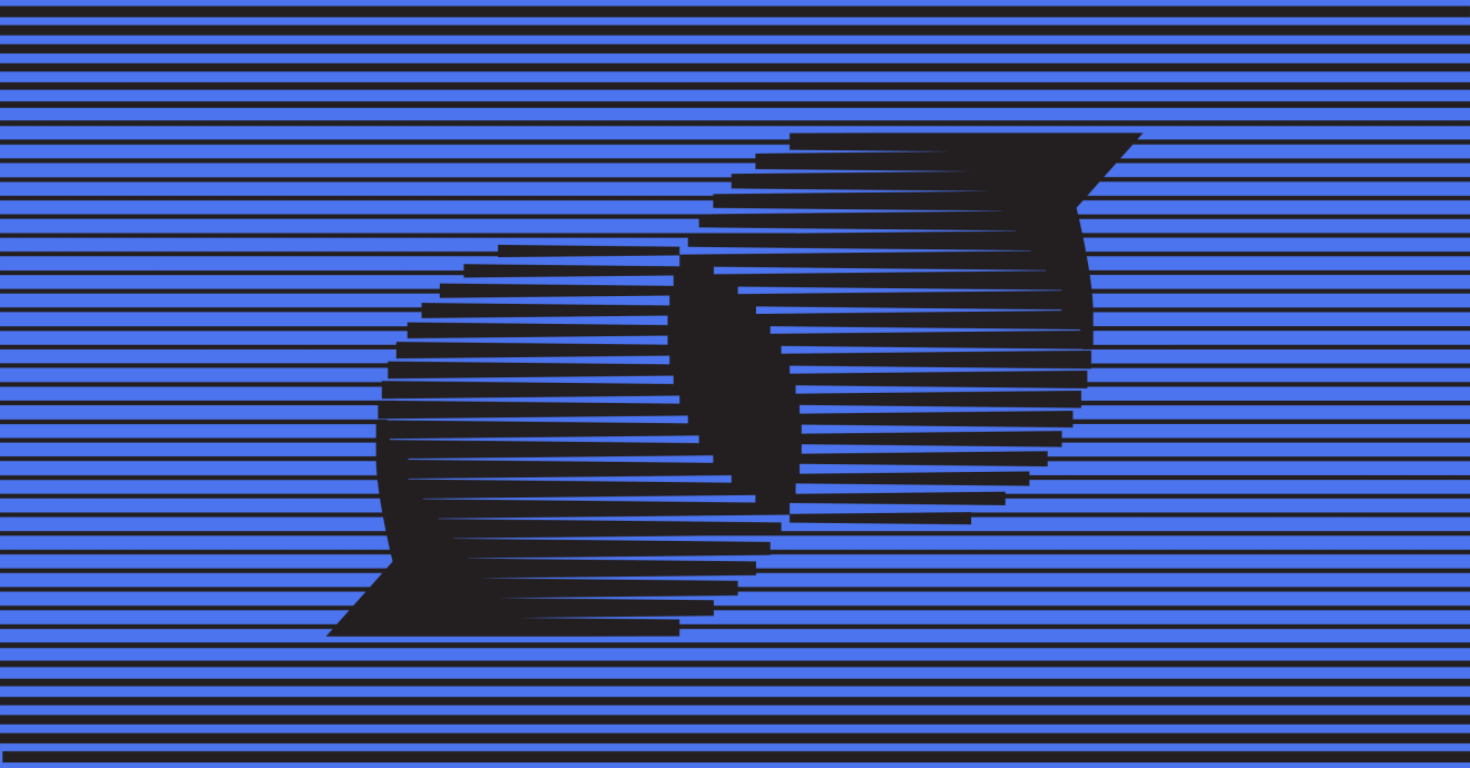 Abstract image with two interlocking circles.