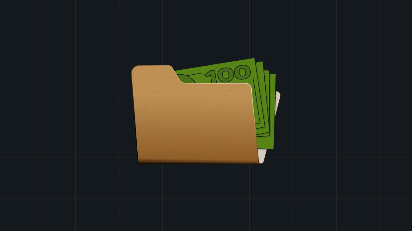 Brown folder with hundred-dollar bills, illustrating digital solution content management or transaction workflow.