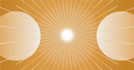 Abstract orange graphic symbolizing digital solution performance analytics with radiating lines and central focus.