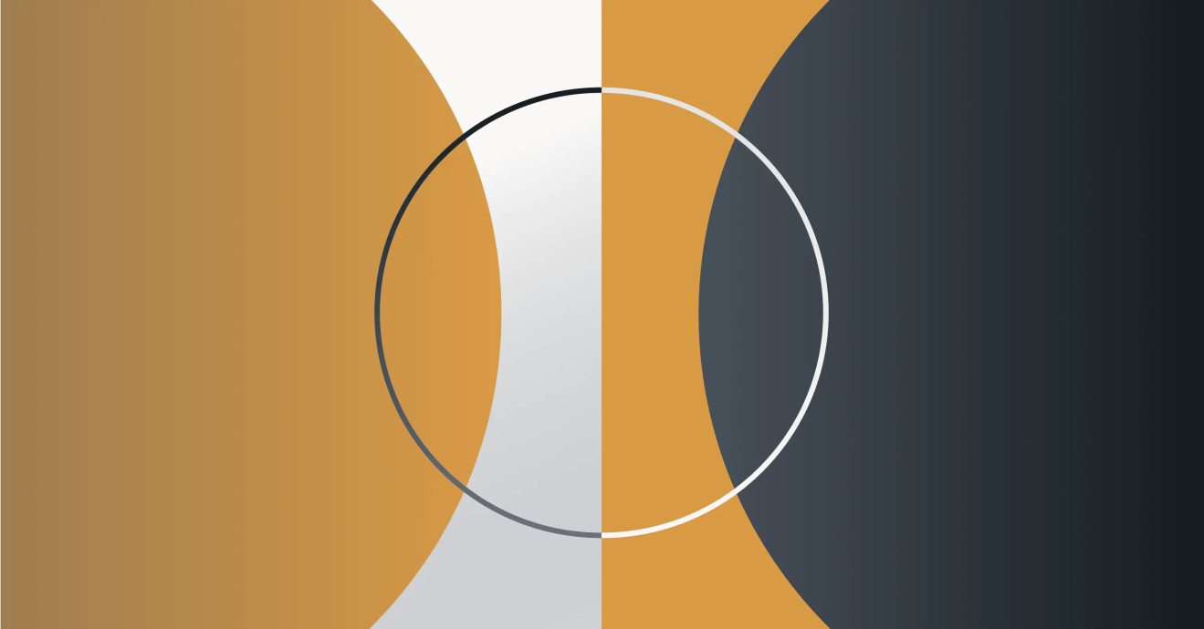 Abstract geometric illustration representing digital solution analytics or performance platform integration.