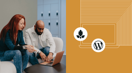 Image showing two people working at a computer, with the Parse.ly and WordPress VIP logos next to them.