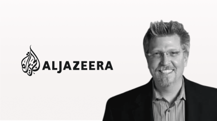 Webinar poster with Aljazeera logo & picture of David “Hos” Hostetter, Digital CTO, Al Jazeera