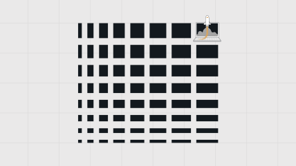 A rocket launching from a laptop above rows of horizontal black rectangles on a grid background, symbolizing WordPress Scalability: How to Scale for Enterprise
