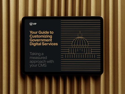 A device with cover text of "Your Guide to Customizing Government Digital Services"
