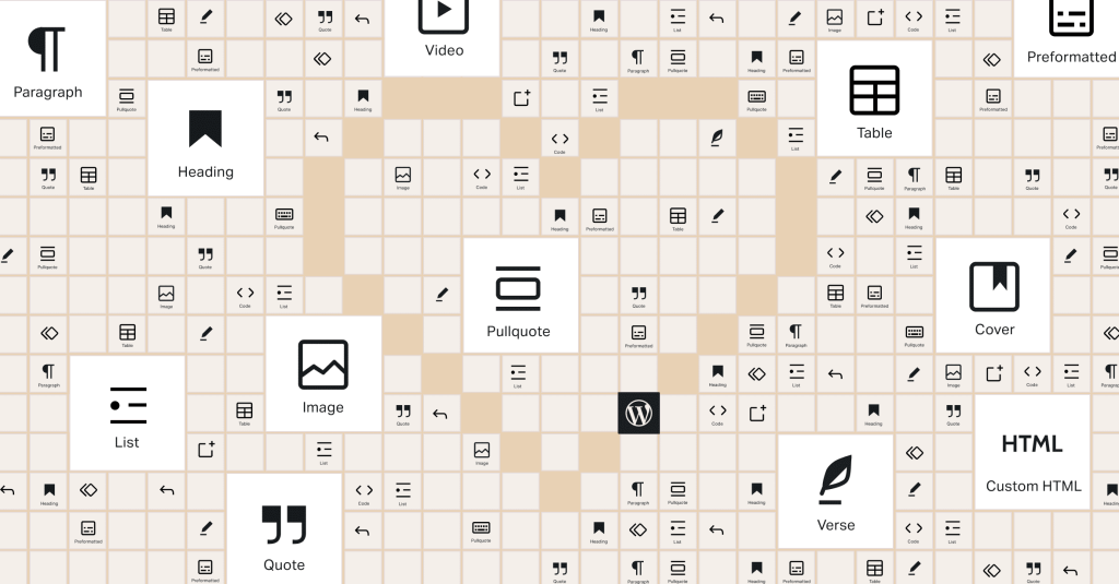 Content block icons grid for digital solution editorial workflows—paragraph, image, quote, video, and table options.