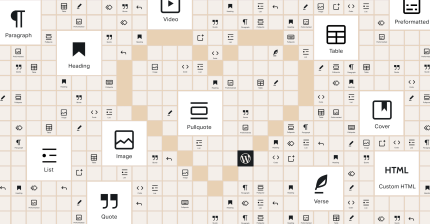 Content block icons grid for digital solution editorial workflows—paragraph, image, quote, video, and table options.