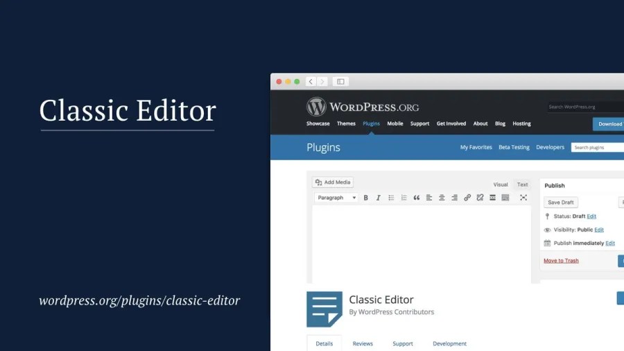 Screenshot of the classic edior plugin