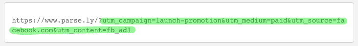 URL with UTM parameters for tracking: utm_campaign, utm_medium, utm_source, utm_content.