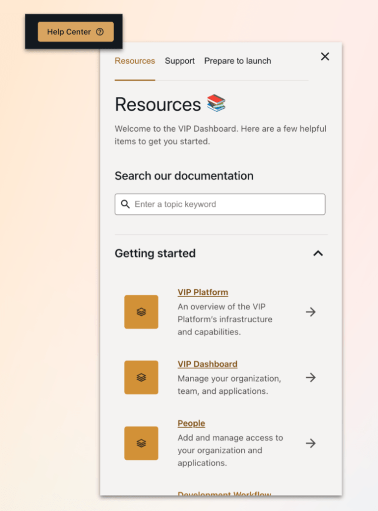 WordPress VIP Resources Panel