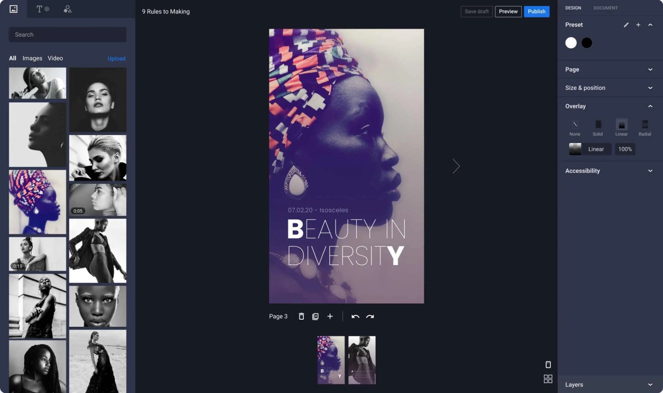Profile of a woman with Beauty in Diversity text, representing inclusive content in a digital solution context.