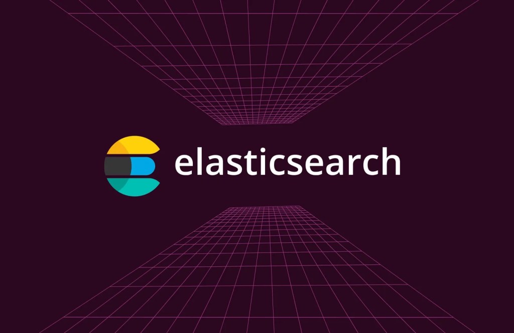 Elasticsearch logo and text representing analytics integration for a digital solution dashboard.