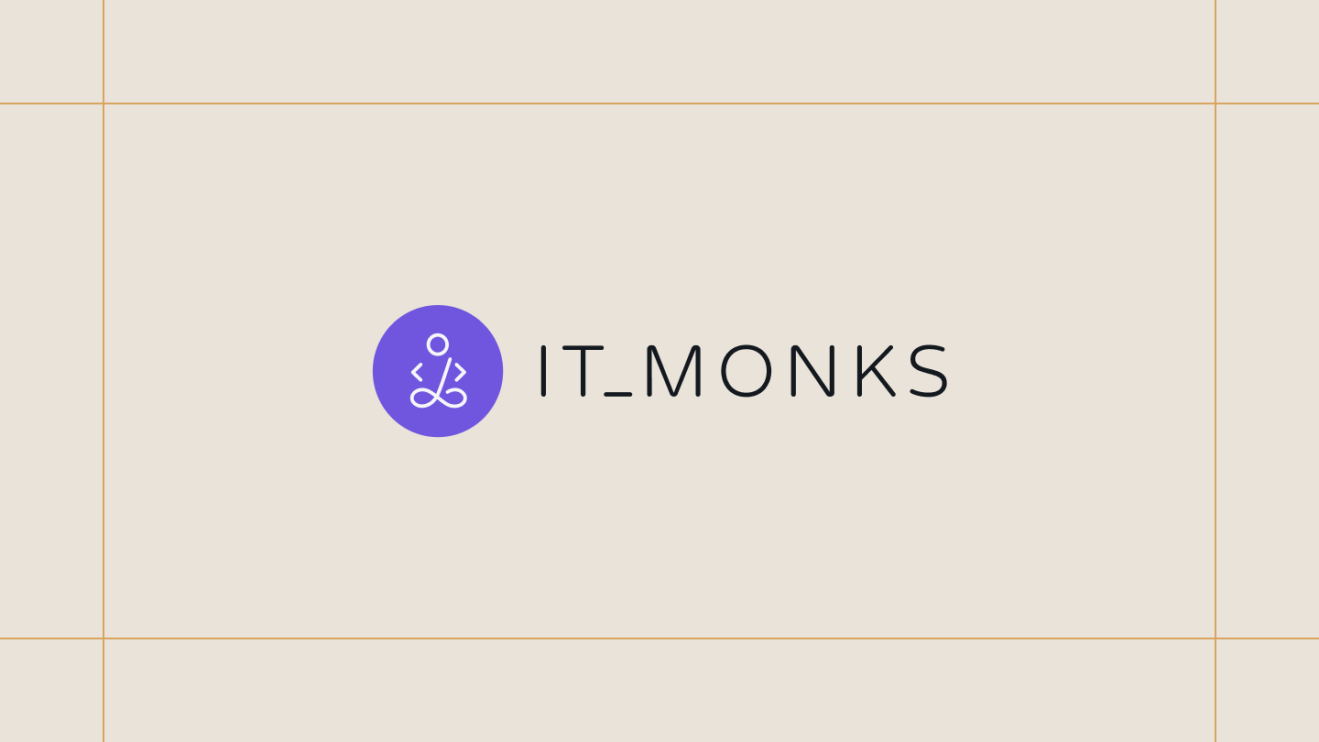 IT Monks logo on a cream background, framed by thin gold lines.