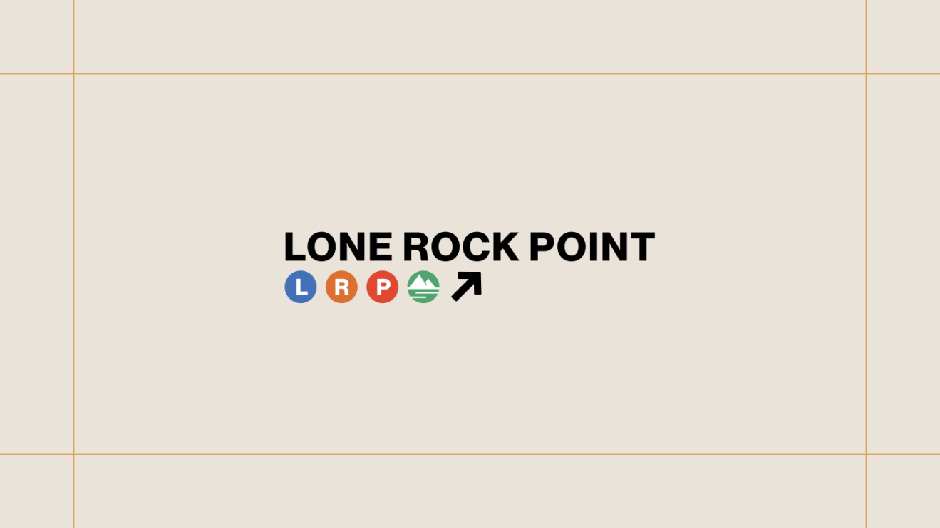 Lone Rock Point logo on a cream background, framed by thin gold lines.