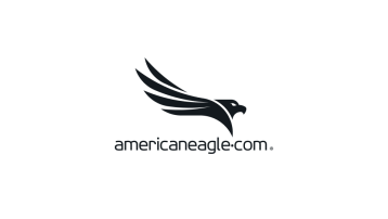 Black eagle logo above americaneagle.com text on a light gray background.