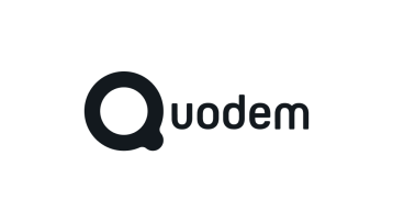 The word Quodem in black, with a large stylized Q on a light gray background.