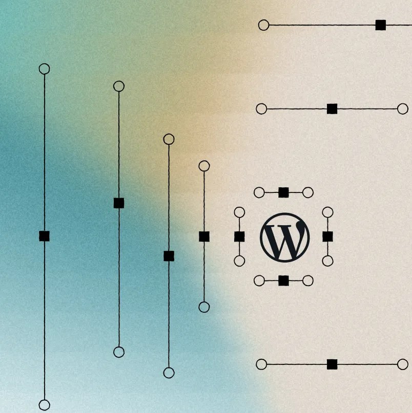 Abstract illustration of the WordPress logo surrounded by connected nodes and modular components, representing an enterprise platform built to support technology partner integrations and extensible architecture.