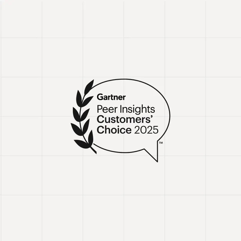 Gartner Peer Insights Customers’ Choice 2025 recognition badge with a speech bubble and laurel graphic.