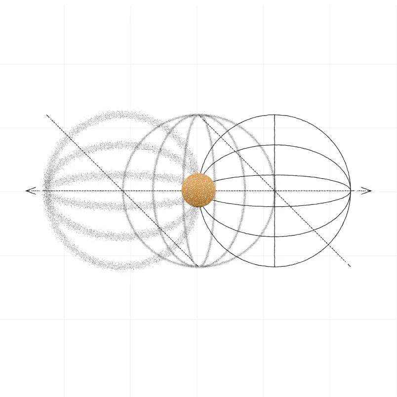 WordPress logo with three coloured cursors selecting different points around it.