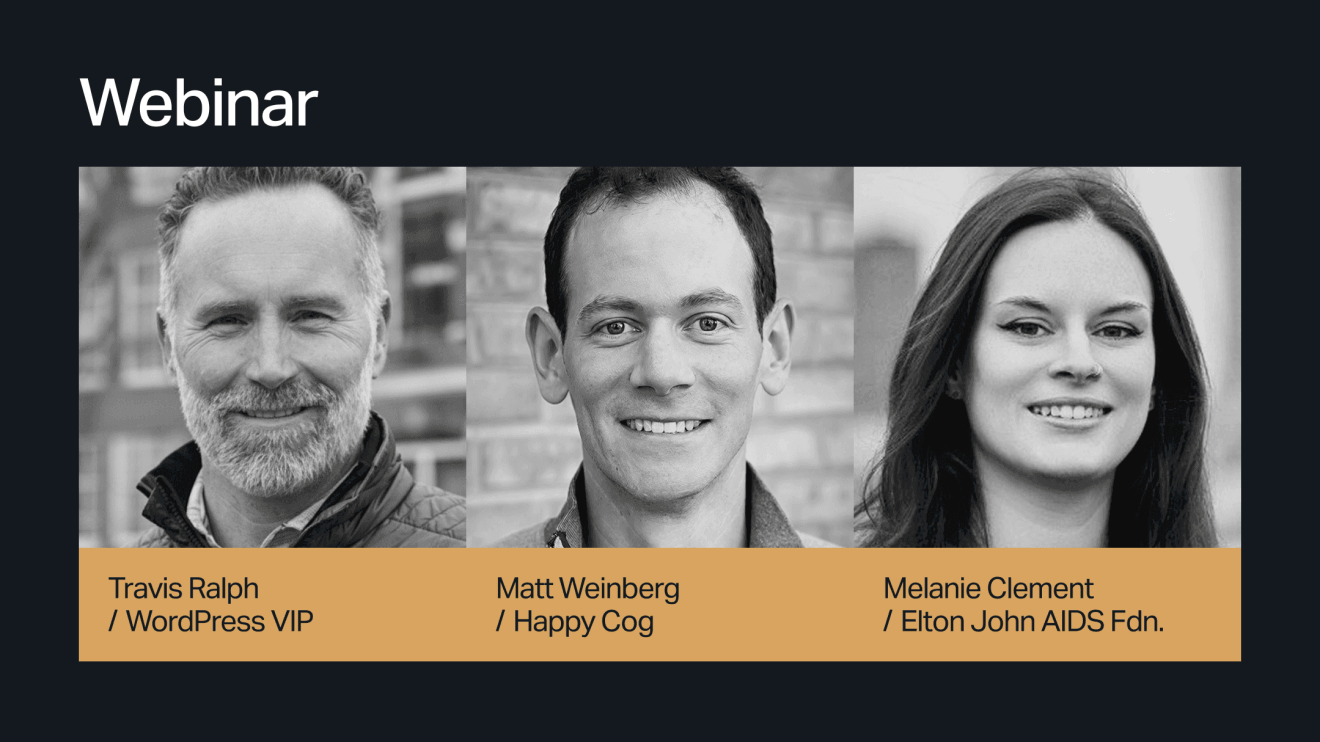 Webinar with Travis Ralph, Matt Weinberg, and Melanie Clement, featuring their photos and organizations.